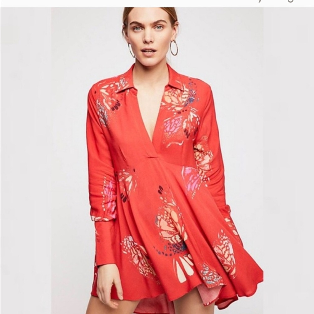 Free people field of butterflies tunic